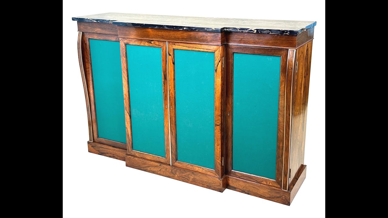 19th Century Regency Rosewood Breakfront Side Cabinet