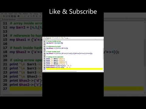 The Arrow Operator program in Perl || #shorts, #perl