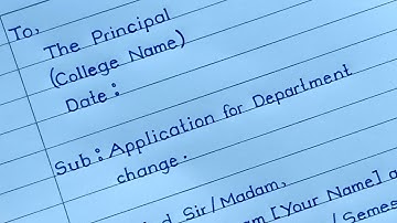 Application for Department Change | Students Guide | Application for Students | MM Handwriting