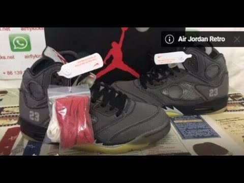 How To Spot Real Vs Fake Off White Jordan 5 Black – LegitGrails