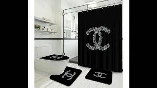 Chanel Type 36 Shower Curtain Waterproof Luxury Bathroom Mat Set Luxury Shower Curtain kamitesu com