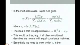 Mod-06 Lec-18 Linear Discriminant functions for multi-class case; multi-class logistic regression