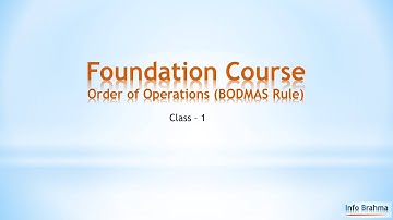Foundation Course (BODMAS Rule) - Part 1