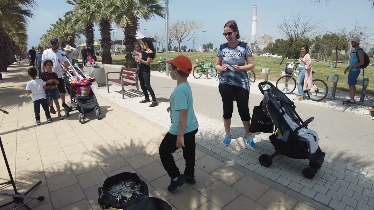Street music at Tel Aviv beach Israel 