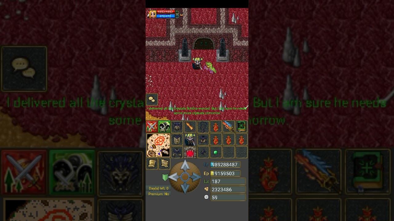 Tibiame abomination drop weapon 129 wiz!!