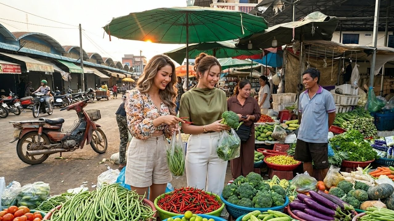 Cambodian Rural Market Tour: Fresh Harvest & Local Flavors | Cambodia Walking Tours 2026 | 4K