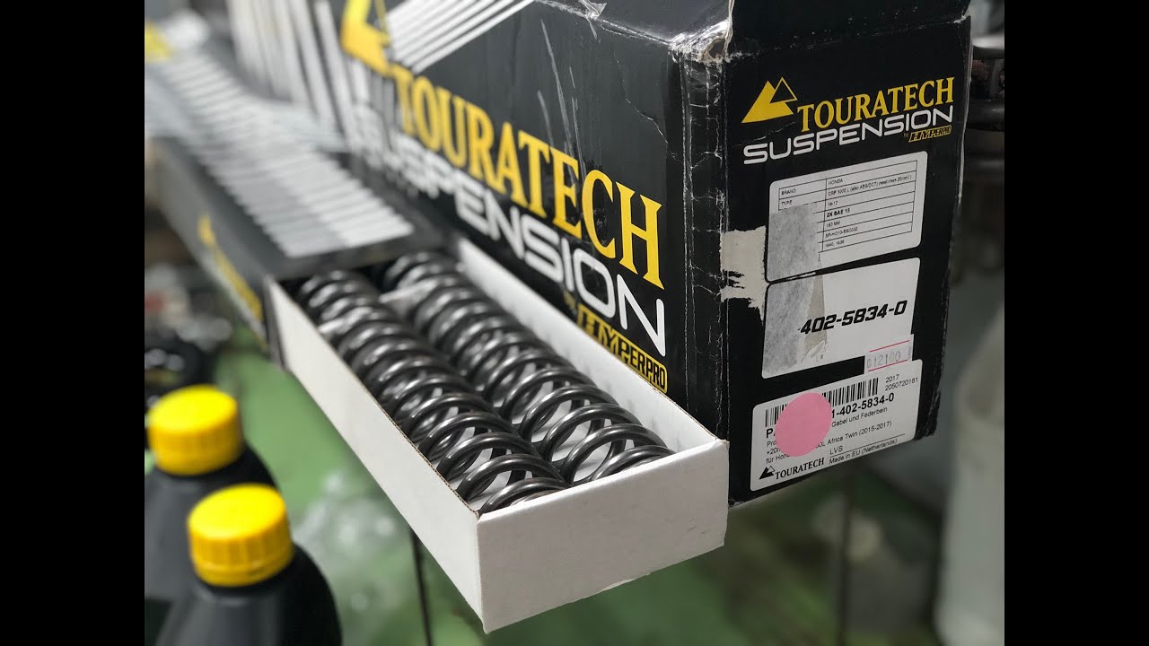 อัพเกรดโช้ค CRF1000L Africa Twin ให้หนึบขึ้น สูงขึ้น ด้วยชุดสปริง Touratech +20mm.