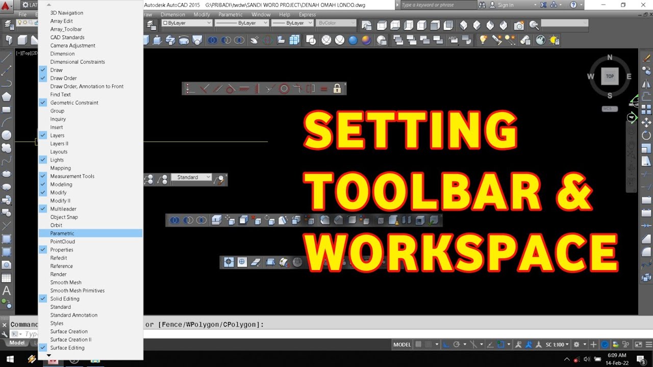 Cara menampilkan toolbar Autocad | setting workspace di Autocad - YouTube