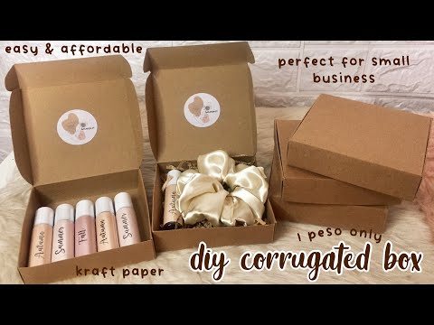 diy corrugated box for my small business ♡ easy & affordable (kraft