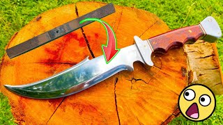 Knife Making - Jungle Bowie From Rusty Truck Leaf Spring