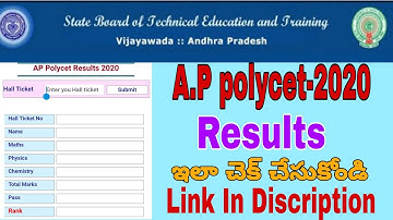 A.P polycet-2020 || Results || Links ||
