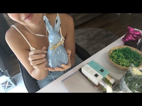ASMR Make Easter Baskets With Me! 🐰🐣🤍 (Tapping, Scratching, Whisper Ramble)