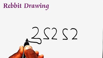 Draw Rabbit With 2222 Number | Drawing Rabbit Step By Step | Rabbit Drawing Art From Number