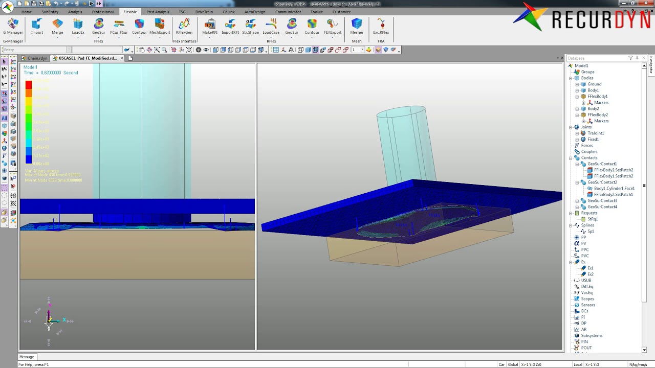 [RecurDyn MFBD] Deformation and stress distribution when the key pad is pushed