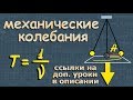 МЕХАНИЧЕСКИЕ КОЛЕБАНИЯ период колебаний частота колебаний