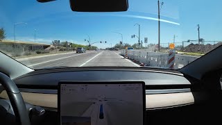 Tesla FSD 12.3.4 encounters multiple constructions zones with no issues