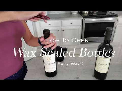 Wine bottles hand-sealed with wax, premium bottles. Bottle sealing