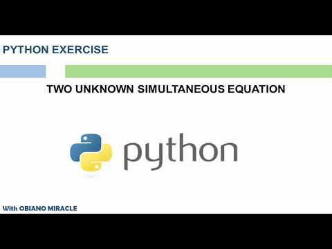 How to solve two unknown simultaneous equation with python