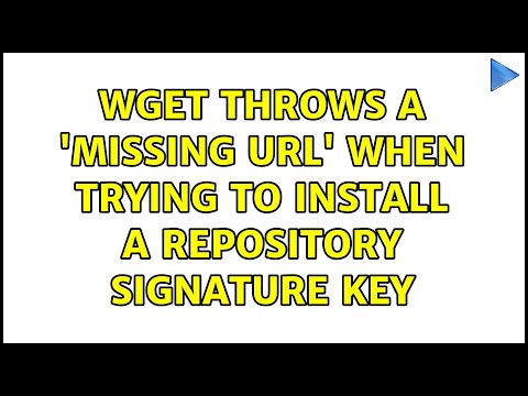 wget throws a 'missing url' when trying to install a repository signature key