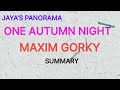 ONE AUTUMN NIGHT BY MAXIM GORKY SUMMARY