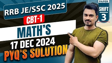 RRB JE /SSC 2025 Maths PYQ Solution | CBT-1 Maths Solved Paper by Atul Sir.