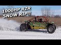 We RIP our 1000HP 2JZ powered RZR in the snow! Worst drifter EVER?