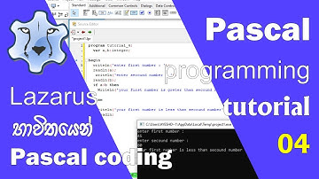 Pascal programming tutorial 04 | if statement and use operators in sinhala tutorial 04 (සිංහල)