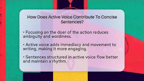 How Does Active Voice Contribute To Concise Sentences? - The Prose Path