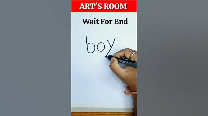 How To Draw A Boy With Word boy | Easy Drawing #shorts #youtubeshorts #artsroom #drawing