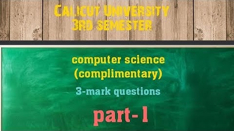 Calicut University 3rd semester computer science exam notes complimentary#calicutuniversity #exam