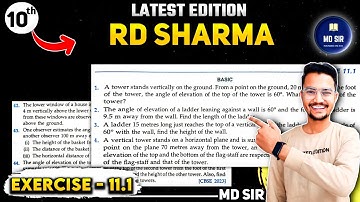RD Sharma Class 10 Chapter 11 | Height and Distance | Exercise 11.1 Solutions
