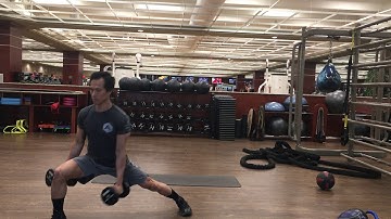 Dumbbell side lunges to bicep curl