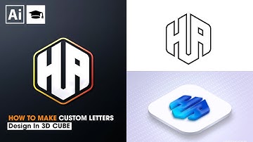 How To Make Any Custom Letters Logo Template With 3D Cube  Adobe Illustrator Tutorials  In Grid