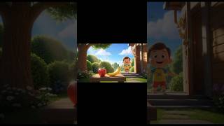 I Love to Eat 🍎🍌 | Fun 3D Kids Short | Happy Rhyme Town #Shorts #nurseryrhymes
