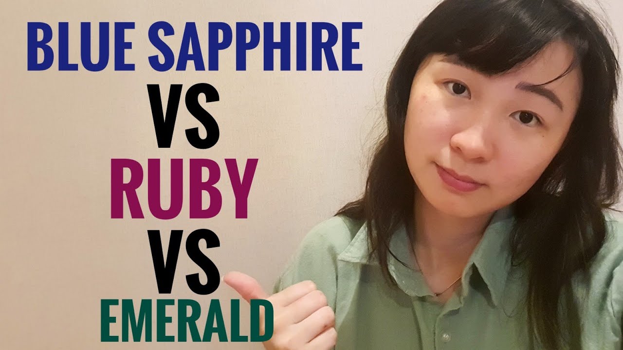 Perbedaan blue sapphire vs ruby vs emerald / jamrud - YouTube