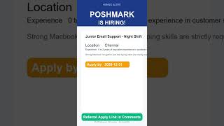 Poshmark | Junior Email Support - Night Shift | Off Campus 2026 | Apply Now | Chennai