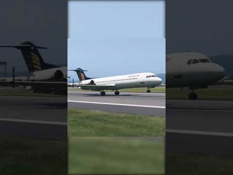 #msfs2024 Contact Air Fokker 100 BUTTER landing at Belfast City! #aviation #flightsimulator