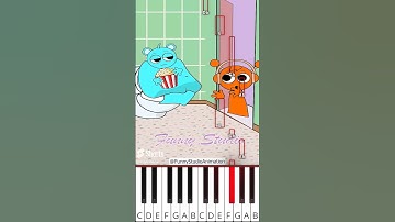 Sprunki Popcorn Trick Fail Sky eat all popcorn 🤤 (@FunnyStudioAnimation) - Octave Piano Tutorial