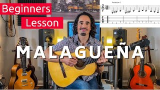 How to Play Malagueña | Spanish Classical Guitar Lesson | EASY Version with Tab