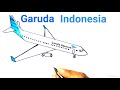 Download Lagu Pesawat Garuda Indonesia - Cara Menggambar Pesawat Terbang Garuda Indonesia Sangat Mudah #327