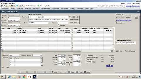 Purchse Order in Equal ERP