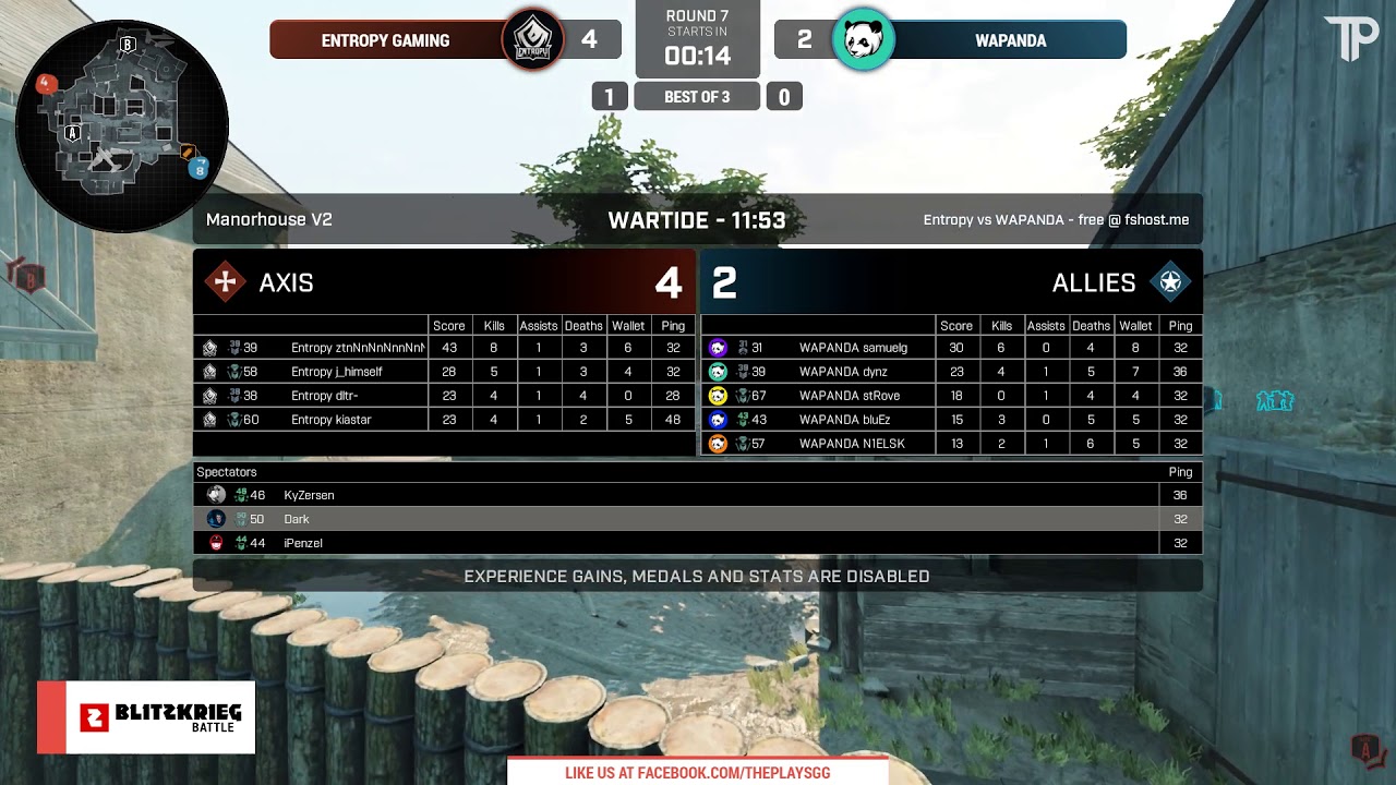 Entropy Gaming vs wAPANDA (Manorhouse) - Final of Blitzkrieg Battle Europe Season 1, Week 2