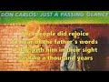 Don Carlos - Just a Passing Glance (lyrics)