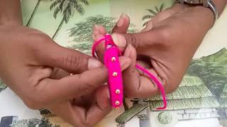 How to make crochet a bangle bracelet ,bangle making with yarn/wool,how to turn old bangles into new