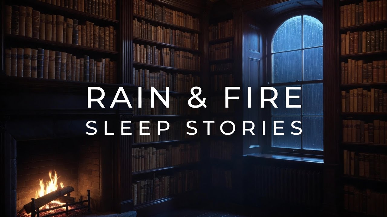 Fall Asleep Fast to Cozy Victorian Library Rain & Fireplace | Bedtime Story for Deep Sleep