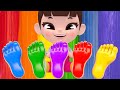 Learn Colors for kids with Feet Painting 슈퍼라임 5가지 색깔 발바닥 칠하기 Baby Shark 아기상어 상어가족 재미있는 영어 공부 해봐요