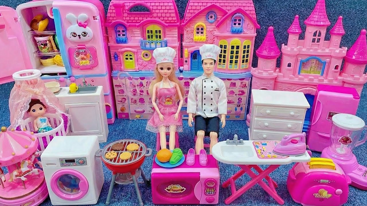 13 Minutes Satisfying with Unboxing Fun Kitchen and Washstand Toy Set ASMR | Review Toys