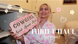 MASSIVE THRIFT STORE TRY ON HAUL - y2k baddie, parisian home, urban