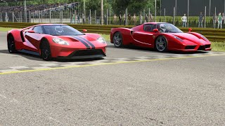 Ford gt vs ferrari enzo at monza full course