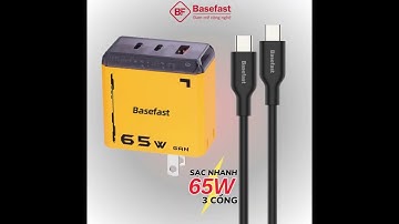 Bộ sạc nhanh Type C 65W Basefast củ sạc 3 cổng kèm dây 100w cho samsung xiaomi Mac laptop ip 15 16